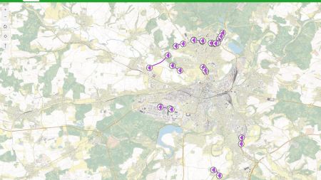 Mapa úsekového měření rychlosti